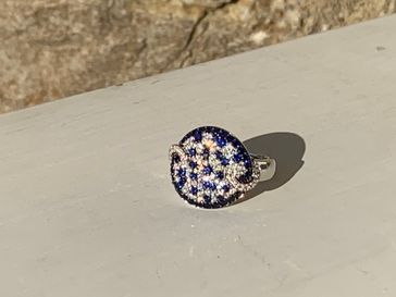 Saphir-Brillant-Ring in Weißgold